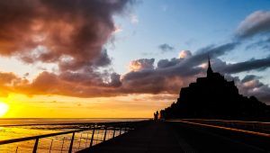 Manche Mont Saint Michel soleil couchant